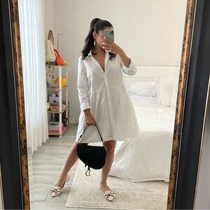 ASOS Long Sleeve White Shirt Dress